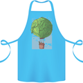 Funny Lettuce Hot Air Balloon Cotton Apron 100% Organic Turquoise