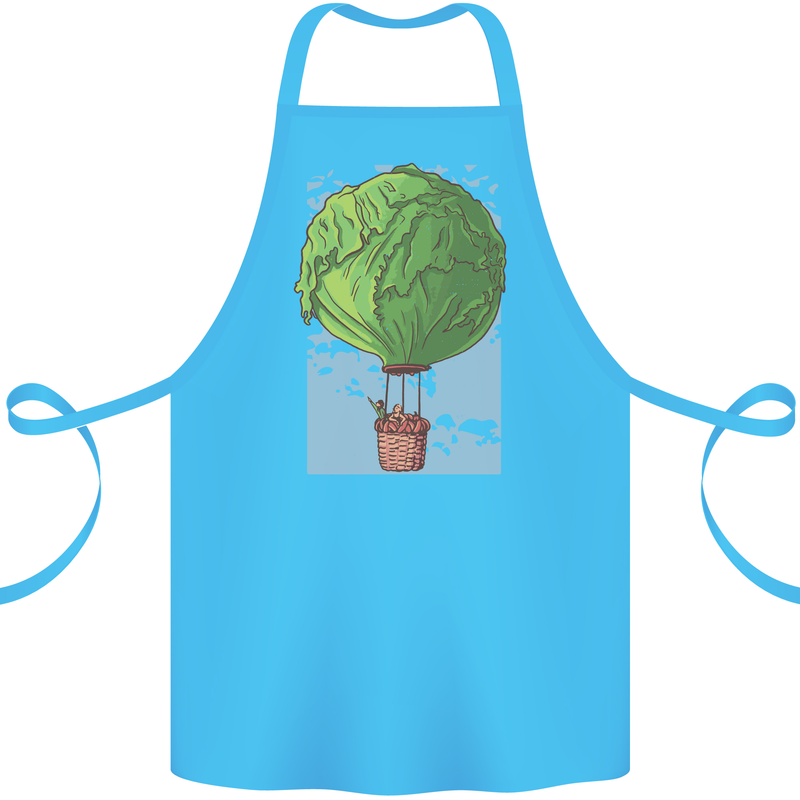 Funny Lettuce Hot Air Balloon Cotton Apron 100% Organic Turquoise