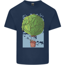 Funny Lettuce Hot Air Balloon Kids T-Shirt Childrens Navy Blue