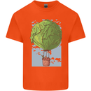 Funny Lettuce Hot Air Balloon Kids T-Shirt Childrens Orange