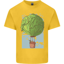 Funny Lettuce Hot Air Balloon Kids T-Shirt Childrens Yellow