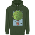 Funny Lettuce Hot Air Balloon Mens 80% Cotton Hoodie Forest Green