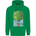 Funny Lettuce Hot Air Balloon Mens 80% Cotton Hoodie Irish Green