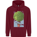Funny Lettuce Hot Air Balloon Mens 80% Cotton Hoodie Maroon