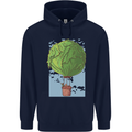 Funny Lettuce Hot Air Balloon Mens 80% Cotton Hoodie Navy Blue