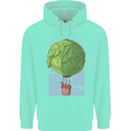 Funny Lettuce Hot Air Balloon Mens 80% Cotton Hoodie Peppermint