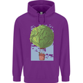 Funny Lettuce Hot Air Balloon Mens 80% Cotton Hoodie Purple