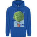 Funny Lettuce Hot Air Balloon Mens 80% Cotton Hoodie Royal Blue