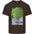 Funny Lettuce Hot Air Balloon Mens Cotton T-Shirt Tee Top Dark Chocolate