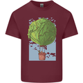 Funny Lettuce Hot Air Balloon Mens Cotton T-Shirt Tee Top Maroon