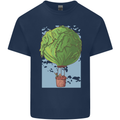 Funny Lettuce Hot Air Balloon Mens Cotton T-Shirt Tee Top Navy Blue