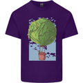 Funny Lettuce Hot Air Balloon Mens Cotton T-Shirt Tee Top Purple