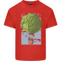 Funny Lettuce Hot Air Balloon Mens Cotton T-Shirt Tee Top Red