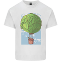 Funny Lettuce Hot Air Balloon Mens Cotton T-Shirt Tee Top White
