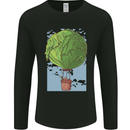 Funny Lettuce Hot Air Balloon Mens Long Sleeve T-Shirt Black