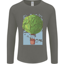 Funny Lettuce Hot Air Balloon Mens Long Sleeve T-Shirt Charcoal