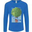 Funny Lettuce Hot Air Balloon Mens Long Sleeve T-Shirt Royal Blue