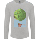 Funny Lettuce Hot Air Balloon Mens Long Sleeve T-Shirt Sports Grey
