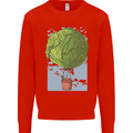 Funny Lettuce Hot Air Balloon Mens Sweatshirt Jumper Bright Red