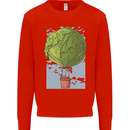 Funny Lettuce Hot Air Balloon Mens Sweatshirt Jumper Bright Red