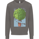 Funny Lettuce Hot Air Balloon Mens Sweatshirt Jumper Charcoal