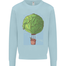 Funny Lettuce Hot Air Balloon Mens Sweatshirt Jumper Light Blue