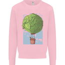 Funny Lettuce Hot Air Balloon Mens Sweatshirt Jumper Light Pink