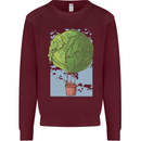 Funny Lettuce Hot Air Balloon Mens Sweatshirt Jumper Maroon