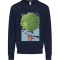 Funny Lettuce Hot Air Balloon Mens Sweatshirt Jumper Navy Blue