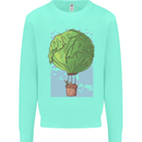Funny Lettuce Hot Air Balloon Mens Sweatshirt Jumper Peppermint
