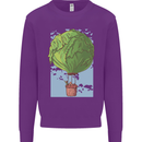 Funny Lettuce Hot Air Balloon Mens Sweatshirt Jumper Purple