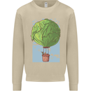 Funny Lettuce Hot Air Balloon Mens Sweatshirt Jumper Sand