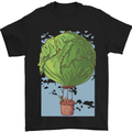 Funny Lettuce Hot Air Balloon Mens T-Shirt Cotton Gildan Black