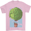 Funny Lettuce Hot Air Balloon Mens T-Shirt Cotton Gildan Light Pink