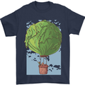Funny Lettuce Hot Air Balloon Mens T-Shirt Cotton Gildan Navy Blue