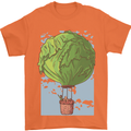 Funny Lettuce Hot Air Balloon Mens T-Shirt Cotton Gildan Orange