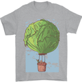 Funny Lettuce Hot Air Balloon Mens T-Shirt Cotton Gildan Sports Grey