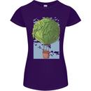 Funny Lettuce Hot Air Balloon Womens Petite Cut T-Shirt Purple