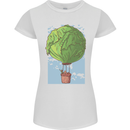 Funny Lettuce Hot Air Balloon Womens Petite Cut T-Shirt White