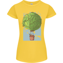 Funny Lettuce Hot Air Balloon Womens Petite Cut T-Shirt Yellow