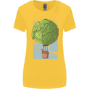 Funny Lettuce Hot Air Balloon Womens Wider Cut T-Shirt Yellow