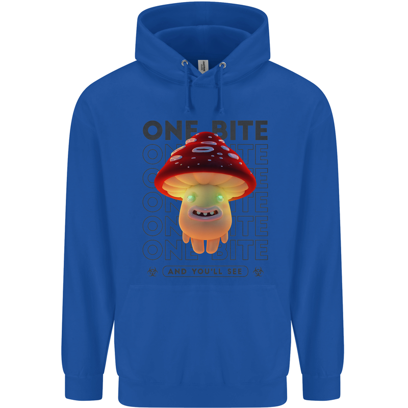 Funny Magic Mushrooms LSD Trippy Childrens Kids Hoodie Royal Blue