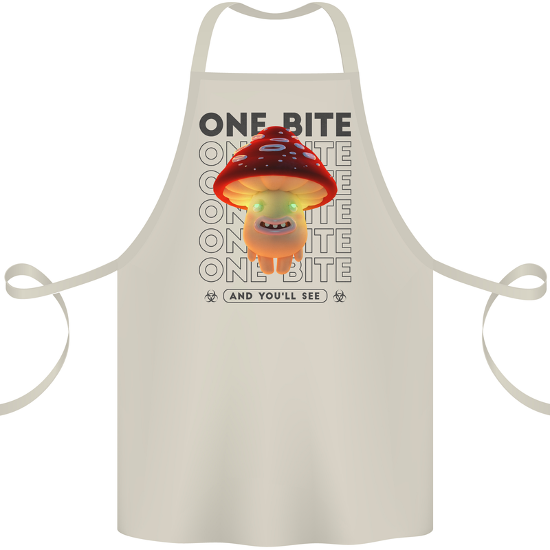 Funny Magic Mushrooms LSD Trippy Cotton Apron 100% Organic Natural