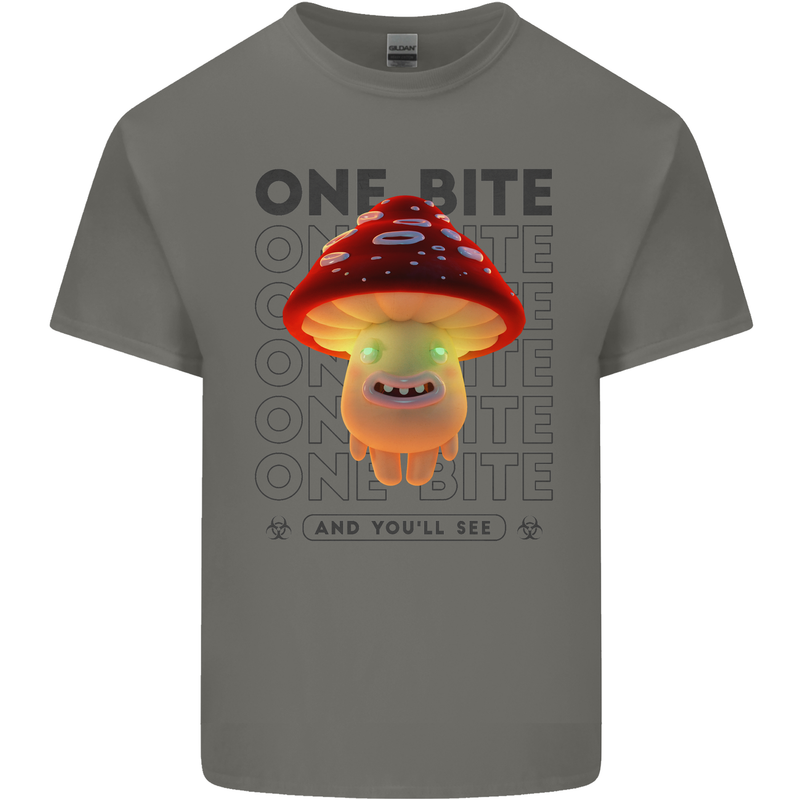 Funny Magic Mushrooms LSD Trippy Kids T-Shirt Childrens Charcoal