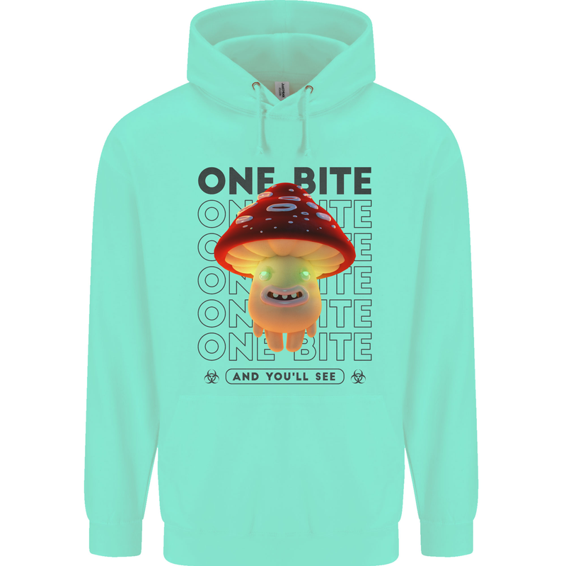 Funny Magic Mushrooms LSD Trippy Mens 80% Cotton Hoodie Peppermint