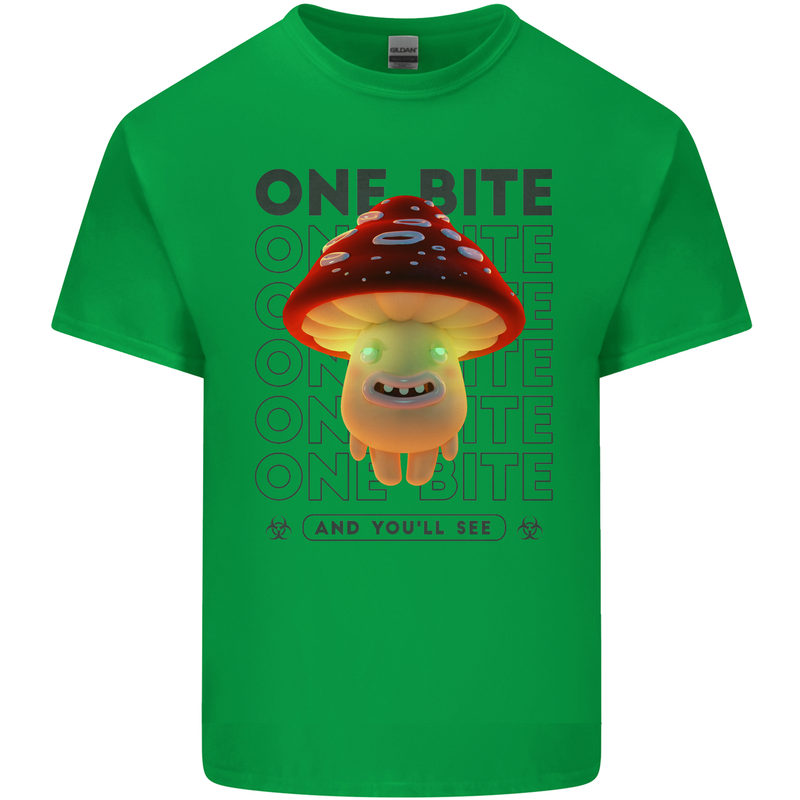 Funny Magic Mushrooms LSD Trippy Mens Cotton T-Shirt Tee Top Irish Green