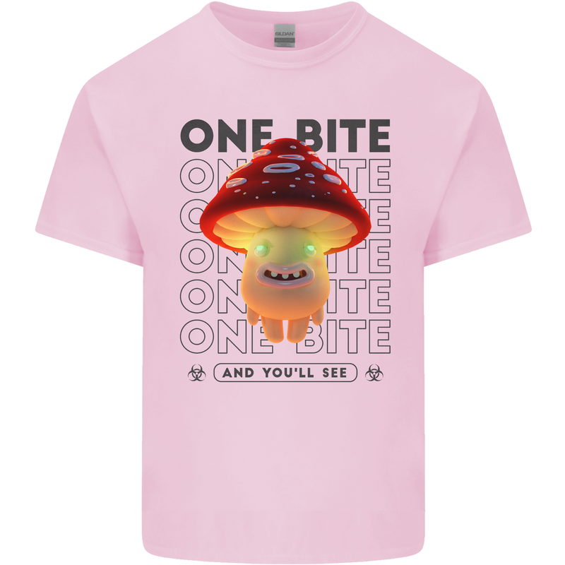 Funny Magic Mushrooms LSD Trippy Mens Cotton T-Shirt Tee Top Light Pink