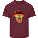 Funny Magic Mushrooms LSD Trippy Mens Cotton T-Shirt Tee Top Maroon