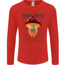 Funny Magic Mushrooms LSD Trippy Mens Long Sleeve T-Shirt Red