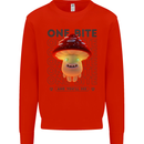 Funny Magic Mushrooms LSD Trippy Mens Sweatshirt Jumper Bright Red